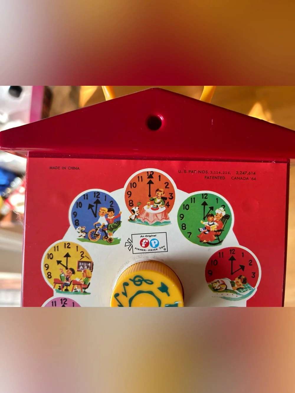 Fisher-Price Musical Teaching Clock Toy -Vintage Appeal